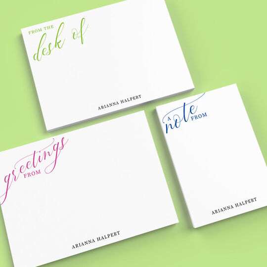 Fun Script Greetings Flat Note Card Collection